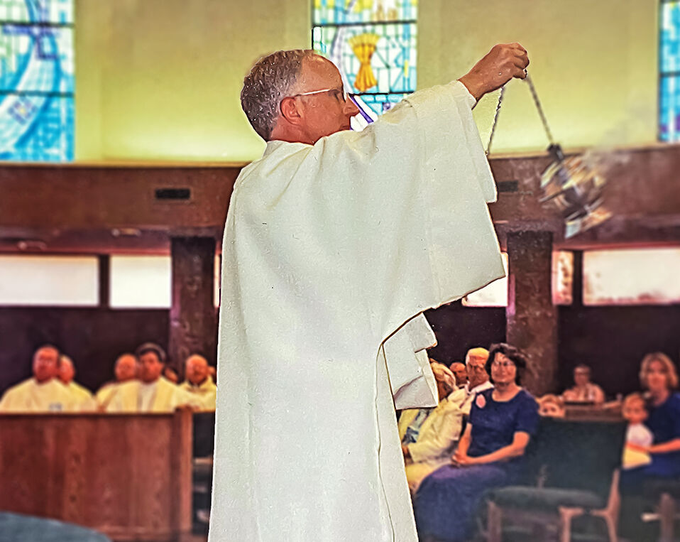 Deacon Dave Camous during his first mass as a deacon at St. Francis of Assisi in Colorado Springs.